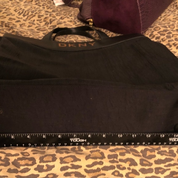 DKNY Donna Karen black Soft sided Commuter Bag/ Briefcase Great shantung Fabric - Picture 7 of 11